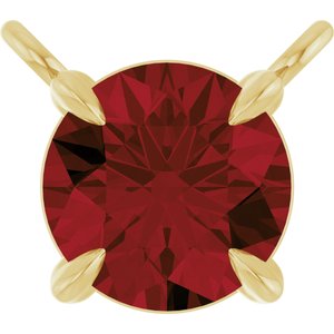 14K Yellow Gold Natural Mozambique Garnet Claw-Prong Necklace Center