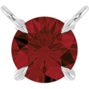 Platinum Natural Mozambique Garnet Claw-Prong Necklace Center