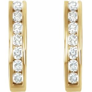 14K Yellow Gold 3/8 CTW Natural Diamond Earrings – image 2
