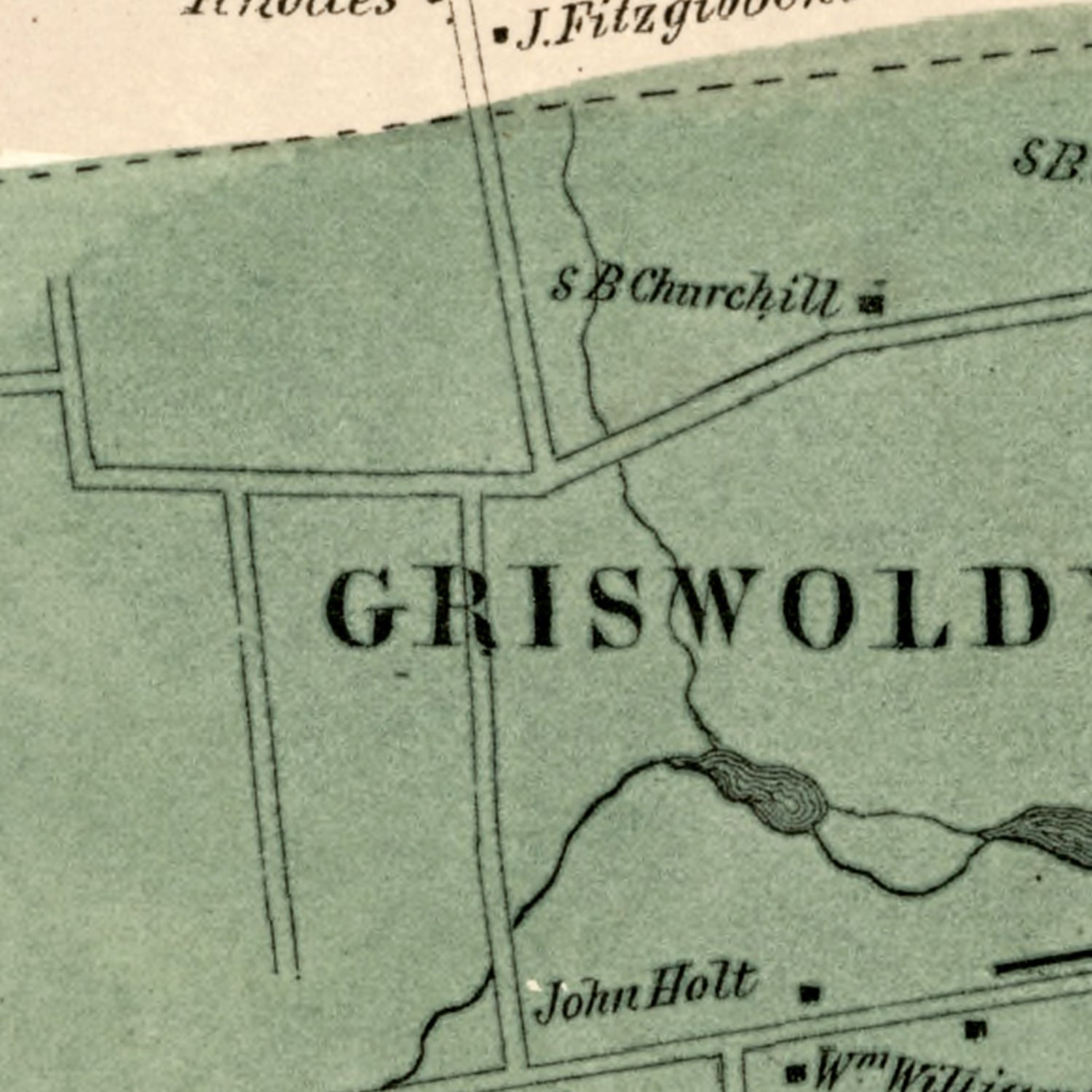 Vintage Map of Wethersfield, Connecticut 1869