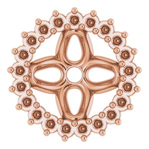 14K Rose Gold 6.5 mm ID Earring Jacket Mounting – image 2