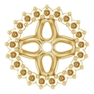 14K Yellow Gold 6.5 mm ID Earring Jacket Mounting – image 2