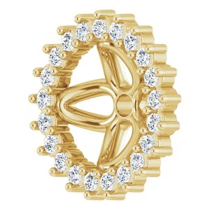 14K Yellow Gold 6.5 mm ID Earring Jacket Mounting – image 3