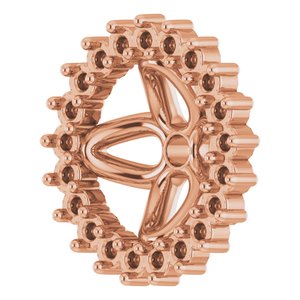 14K Rose Gold 6.5 mm ID Earring Jacket Mounting – image 4