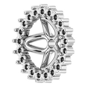 14K White Gold 6.5 mm ID Earring Jacket Mounting – image 4