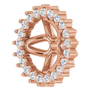 14K Rose Gold 6.5 mm ID Earring Jacket Mounting – image 3