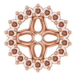 14K Rose Gold 5.5 mm ID Earring Jacket Mounting – image 2