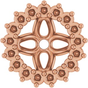 14K Rose Gold 5 mm ID Earring Jacket Mounting – image 2