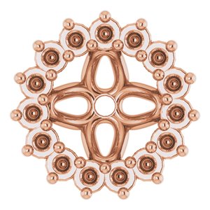14K Rose Gold 4.5 mm ID Earring Jacket Mounting – image 2