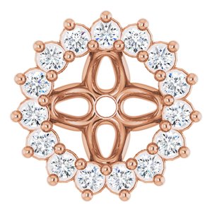 14K Rose Gold 4.5 mm ID Earring Jacket Mounting