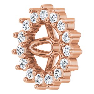 14K Rose Gold 4.5 mm ID Earring Jacket Mounting – image 3