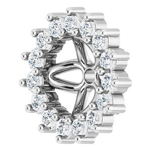 14K White Gold 4.5 mm ID Earring Jacket Mounting – image 3