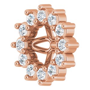 14K Rose Gold 1/10 CTW Natural Diamond Earring Jackets – image 2