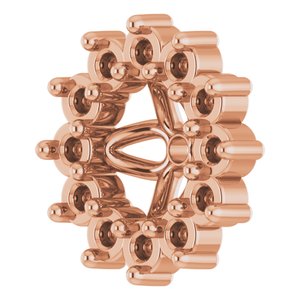 14K Rose Gold 3.5 mm ID Earring Jacket Mounting – image 4