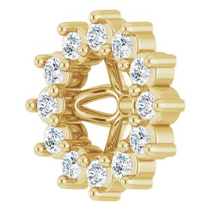14K Yellow Gold 1/10 CTW Natural Diamond Earring Jackets – image 2