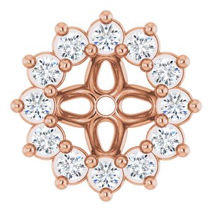 14K Rose Gold 3.5 mm ID Earring Jacket Mounting