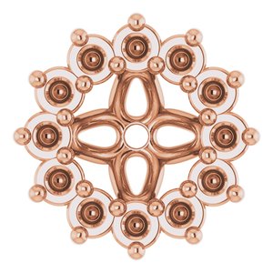 14K Rose Gold 3.5 mm ID Earring Jacket Mounting – image 2