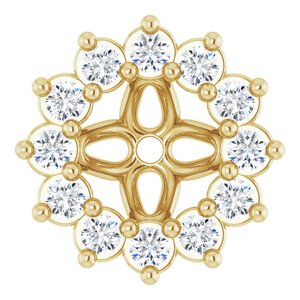 14K Yellow Gold 3.5 mm ID Earring Jacket Mounting