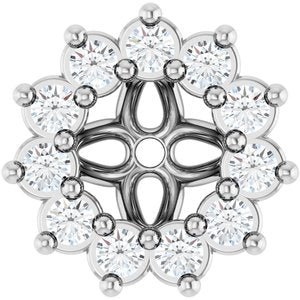 14K White Gold .08 CTW Natural Diamond Earring Jackets