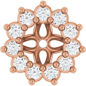 14K Rose Gold 3 mm ID Earring Jacket Mounting