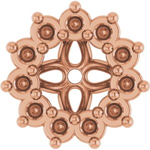 14K Rose Gold 3 mm ID Earring Jacket Mounting – image 2
