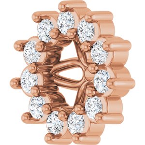 14K Rose Gold 3 mm ID Earring Jacket Mounting – image 3