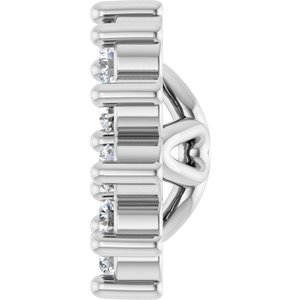 14K White Gold .08 CTW Natural Diamond Earring Jackets – image 3