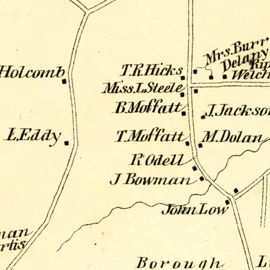 Vintage Map of New Britain, Connecticut 1869
