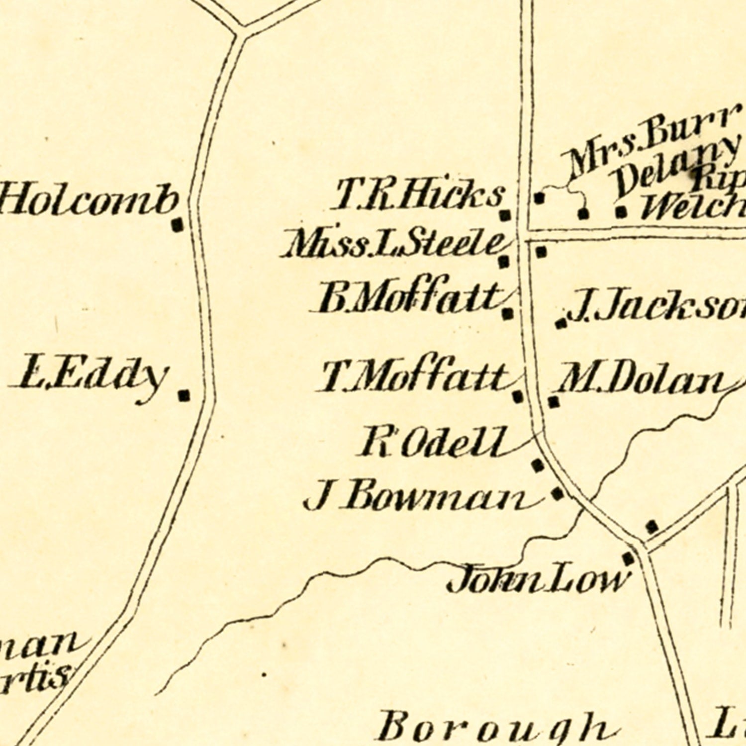 Vintage Map of New Britain, Connecticut 1869
