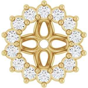 14K Yellow Gold 4 mm ID Earring Jacket Mounting