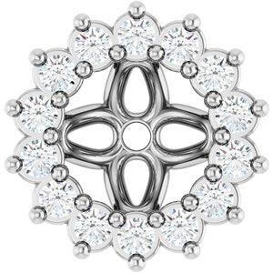14K White Gold 4 mm ID Earring Jacket Mounting