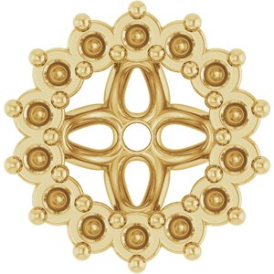 14K Yellow Gold 4 mm ID Earring Jacket Mounting – image 2