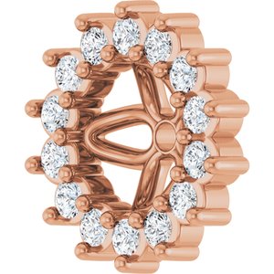 14K Rose Gold 1/10 CTW Natural Diamond Earring Jackets – image 2