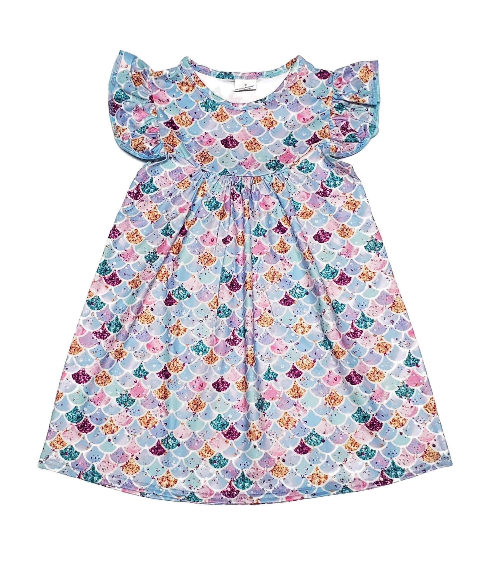 Mermaid Milk Silk Flutter Dress