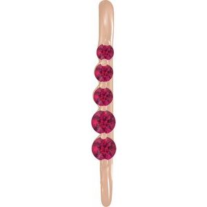 14K Rose Gold Lab-Grown Ruby Five-Stone Earring Top