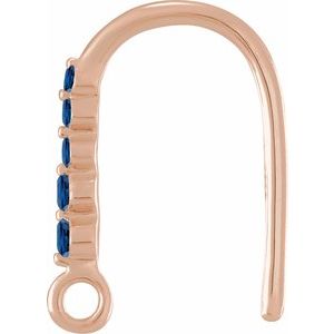 14K Rose Gold Lab-Grown Blue Sapphire Five-Stone Earring Top