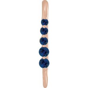 14K Rose Gold Lab-Grown Blue Sapphire Five-Stone Earring Top