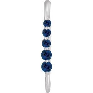 14K White Gold Lab-Grown Blue Sapphire Five-Stone Earring Top