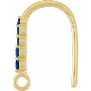 14K Yellow Gold Lab-Grown Blue Sapphire Five-Stone Earring Top