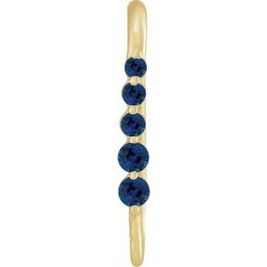 14K Yellow Gold Lab-Grown Blue Sapphire Five-Stone Earring Top