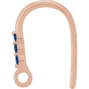 14K Rose Gold Lab-Grown Blue Sapphire Three-Stone Earring Top