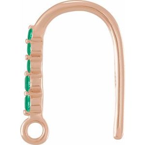 14K Rose Gold Lab-Grown Emerald Five-Stone Earring Top