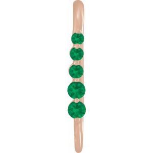 14K Rose Gold Lab-Grown Emerald Five-Stone Earring Top