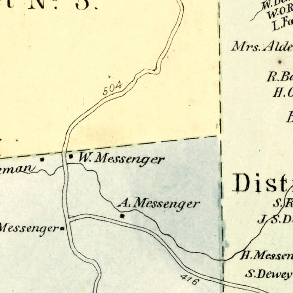 Vintage Map of Granby, Connecticut 1869
