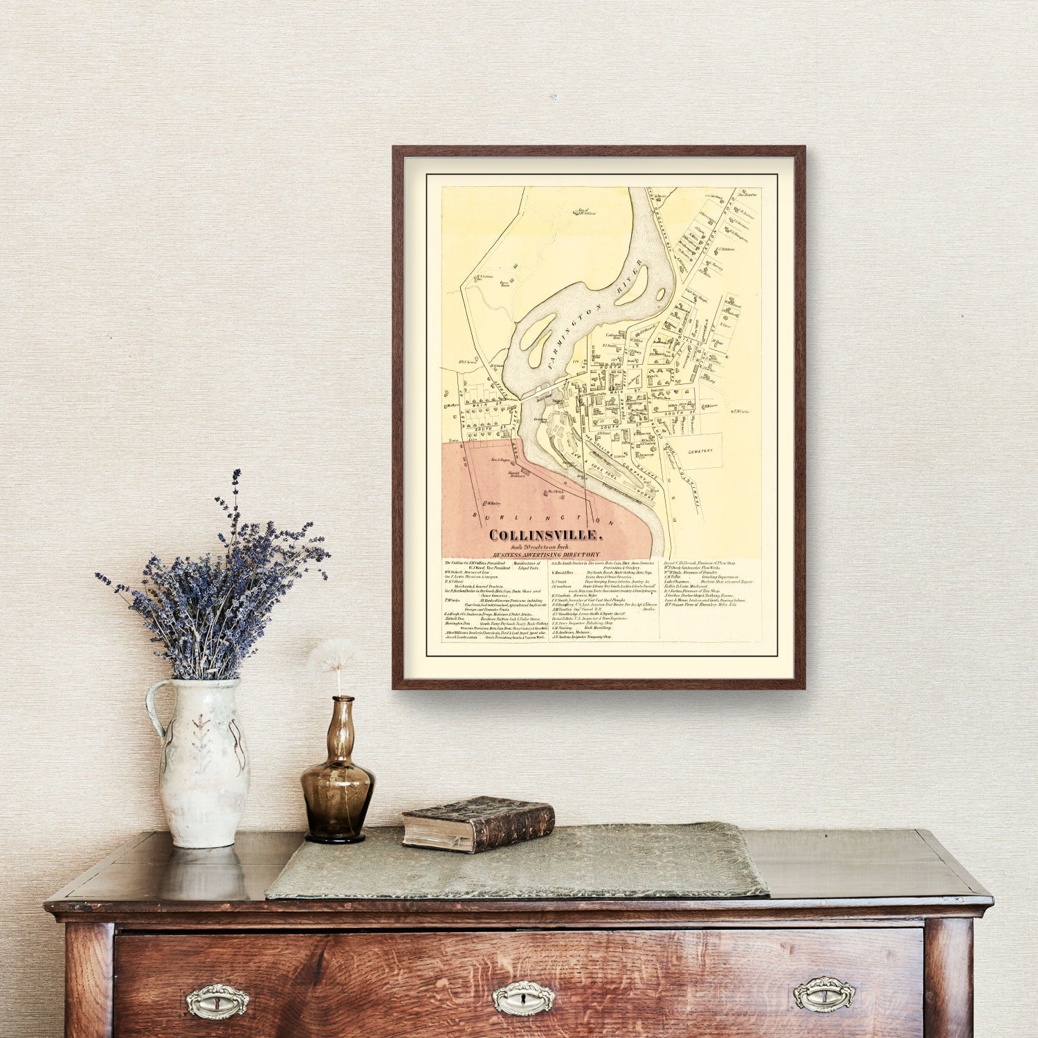Vintage Map of Collinsville, Connecticut 1869