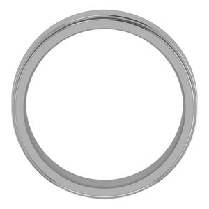 Cobalt 6 mm Stepped-Edge Comfort-Fit Flat Band Size 8.5
