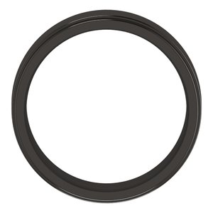 Zirconium 6 mm Stepped-Edge Comfort-Fit Flat Band Size 9.5