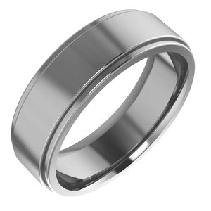 Cobalt 6 mm Stepped-Edge Comfort-Fit Flat Band Size 7