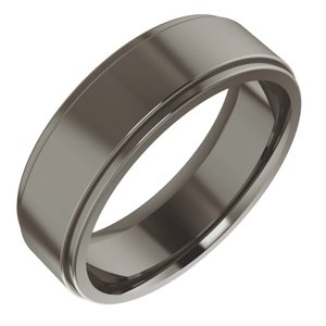 Titanium 6 mm Stepped-Edge Comfort-Fit Flat Band Size 10