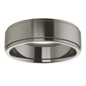 Titanium 6 mm Stepped-Edge Comfort-Fit Flat Band Size 9